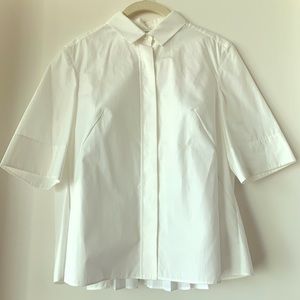 Akris short sleeved blouse with pleated back